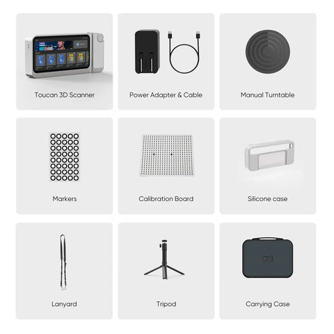Completely Standalone Handheld 3D Scanner Boasting 48MP Full Color Capture And Top Shelf 0.03 Mm Accuracy Creates Flawless Prints No Computer Needed with accessories