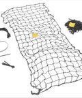 Rock Solid Nylon Pallet Rack Netting Duo, heavy duty black nylon mesh with ties, 111 by 96 inch for warehouse safety.