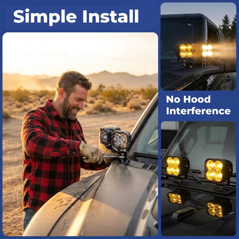Two Pack Ditch Light Bracket Extensions For Trucks SUVs UTVs And ATVs Easy Bolt On Mounting Kit Black Compatible With Most Ditch Light Brackets No Drilling Quick Install Off Road Ready