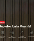 Close-up of Springwood 80 Gallon Resin Outdoor Storage Box material showing wood-like texture and durability features