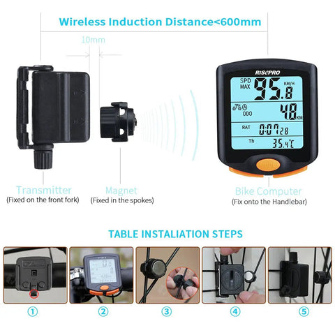 Wireless Bike Computer With Dual Bike Settings, Speedometer And Odometer, Waterproof Multi Function Cyclometer, YT-813 installation steps