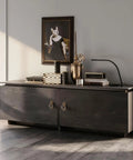 Modern cabinet with Vintage Antique Brass Cabinet Knobs With Backplates 8 Pack Drawer Pulls, art deco decor on top.