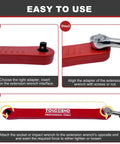 Steps showing assembly of Zero Offset Extension Wrench Set Pro Grade Extender Tool With 1/4 Inch, 3/8 Inch, And 1/2 Inch Square Drive Adapters