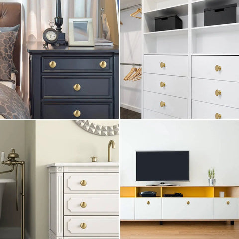 Brass Cabinet Knobs Set 30 Pack 1 Inch Gold Drawer Pulls For Dresser Kitchen Cabinets With Durable Zinc Alloy Construction