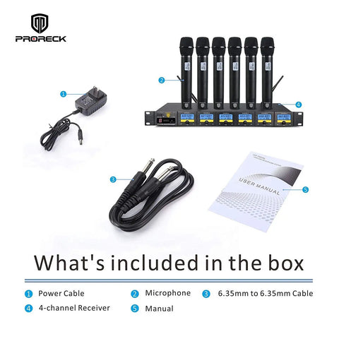 MX66 6 Channel UHF Wireless Microphone System With Six Handheld Mics For Parties Weddings Church Conferences And Speeches Karaoke Ready With Stable Audio FCC Certified showing contents