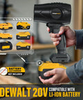 Cordless Leaf Blower With 20V Max Battery Compatibility, 430 CFM And 125 MPH Powerful Airflow shown with battery options