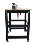 Rock Solid Birch Plywood Router Table Workhorse Featuring Precision Manual Lift Dial And Seamless Aluminum Fence Paired With Heavy Duty Steel Stand