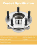 Built Nasty Tough 2 Piece Front Or Rear Wheel Hub Bearing Assembly With Direct Drop In Abs Replaces 512498 for Ford Fusion, displaying specifications.