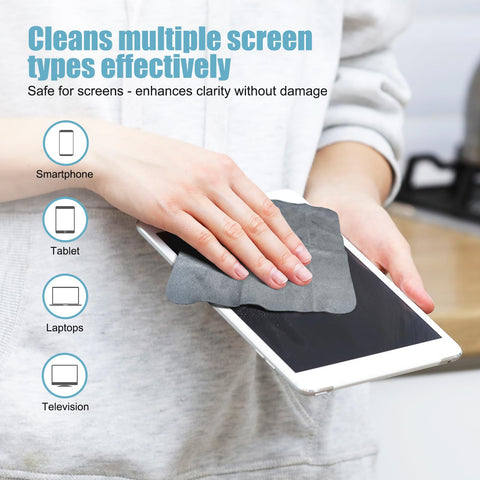10 Pack Microfiber Cleaning Cloths For Electronics, Camera Lenses, Eyeglasses, Phones And Laptops Safe Gentle Wipe Kit