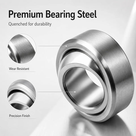 GEG25C Radial Spherical Plain Bearing 25x47x28mm with wear-resistant premium bearing steel and precision finish.