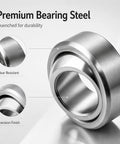 Heavy Duty GE17C Radial Spherical Plain Bearing Set Of 2 With 17 Millimeter Inner Diameter And 30 Millimeter Outer Diameter Precision Fit For Industrial Machines That Kick Butt close-up showing quenched bearing steel quality and precision finish.