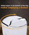 Heavy Duty 1 HP Wall Mount Dust Collector Delivers 560 CFM With 1 Micron Bag And Easy View Window with zippered bag detail