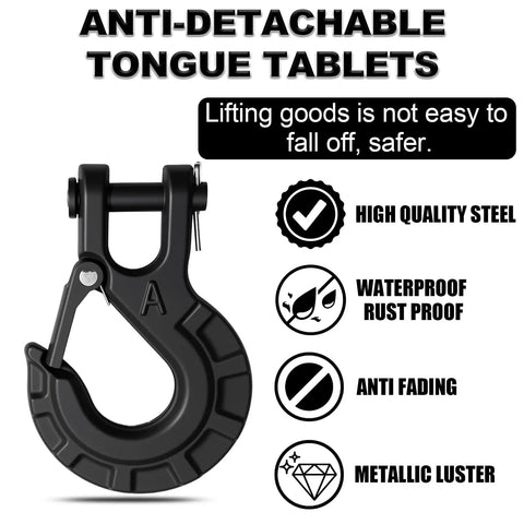Beefed Up Forged Alloy Steel Clevis Slip Hook With Safety Latch For Heavy Duty Winch And Tow Chains One Quarter Inch 11900 lb
