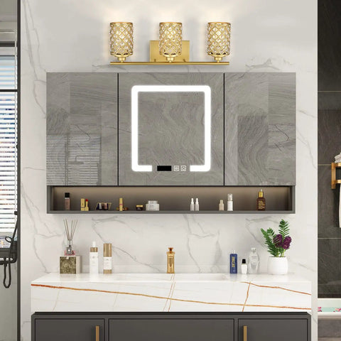 Three Light Black Bathroom Light Fixtures With Crystal Accents Elevate Your Dope Modern Farmhouse Vanity Wall Lamps Over The Mirror