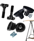 Rustproof parts of Sturdy Porch Swing Canopy Frame Replacement Kit Three Piece Set For Patio Garden Backyard with swing frame