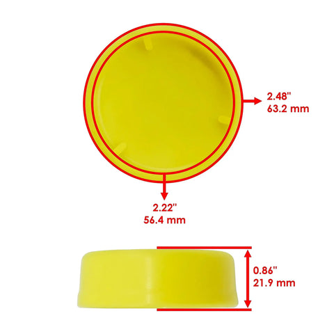 Heavy Duty Replacement Wheel Ball Bearing Kit With Sealed Caps For John Deere 240 245 260 265 285 320, yellow cap dimensions.
