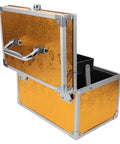Built Tough Aluminum Tool Box With Secure Lock And Heavy Duty Handle For Mechanics And Field Pros Compact Organizer Gear Hauler open, showing interior racks
