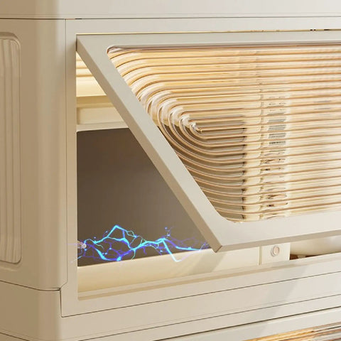 Super Roomy Foldable Storage Boxes With Open Front Stackable Fabric Organizers For Clutter Free Living showing open front and interior design.