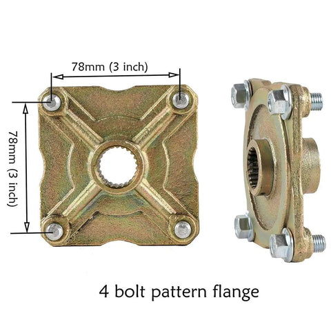 4 bolt pattern flange for Go Kart Rolling Chassis Kit With 32 Inch Rear Live Axle And Front Steering System For DIY Builds