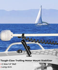 Rock Solid 1.5 Inch Ball Trolling Motor Stabilizer Mount Support CNC Machined 6061 T6 Aluminum Alloy on boat.