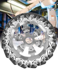 6 Inch Mecanum Wheel For Robots With 16 TPU Rubber Rollers, Heavy Duty Metal Construction, 45 Degree Omnidirectional Drive