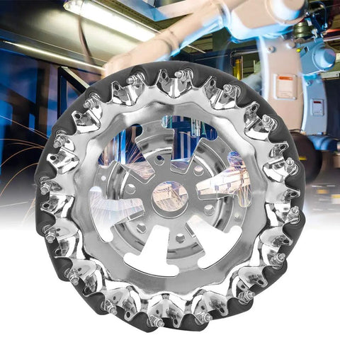 6 Inch Mecanum Wheel For Robots With 16 TPU Rubber Rollers, Heavy Duty Metal Construction, 45 Degree Omnidirectional Drive
