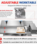 Gshshou 90 Degree Corner Label Applicator Machine For Cosmetic And Electronics Packaging. Adjustable stainless steel worktable.