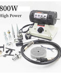 Heavy Duty 800W Bench Jewelry Polisher And Grinder with various attachments and tools for precise metal and woodworking tasks.