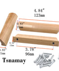 Six Pieces 4.84 Inch Wood Furniture Pull Handles Beech Wood Painted Smooth Drawer Closet Cupboard Pulls With Two Holes Center Distance 3.78 Inch Durable Beech Cabinet Hardware for Cabinets Drawers and Doors with screws