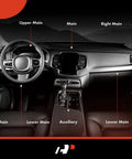 Interior view of a vehicle dashboard labeled with HVAC zones like Upper Main, Lower Main, and Auxiliary for Dodge Durango and Jeep Grand Cherokee.