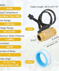 One Half Inch Hall Effect Water Flow Sensor Brass Body Flow Meter With PTFE Tape 1 to 25 L Per Minute For Heaters Dispensers And Home Plumbing Plug And Play Flow Switch And Flow Meter For Boilers And Automatic Vending Machines