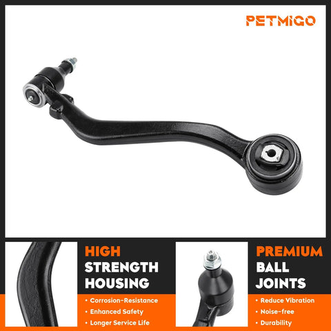 Drop In Ready Front Lower Control Arms With Ball Joints Heavy Duty Suspension Kit For Chevy Camaro 2010 To 2015 V8 V6 Engines view of a black control arm with ball joint feature