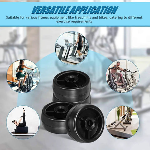 4 Pack Treadmill Wheels Replacement Universal Caster Rollers For Exercise Bikes And Fitness Gear High Mobility in versatile application image.