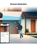 Keep Your Backyard And Driveway Locked Down With This Heavy Duty 8Ch Poe Security Camera Surveillance Nvr Kit Featuring 6Mp Dual Lens Outdoor Ip Cameras And Smart Human Detection showing human detection on phone.