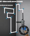 Knock Out Wall Wiring Like A Champ With This Heavy Duty Cordless Stringing Machine featuring visible PVC pipe setup and wire spool.