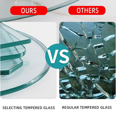 Comparison of Dang Solid Heavy Duty Tempered Glass Lazy Susan Turntable versus regular tempered glass durability.
