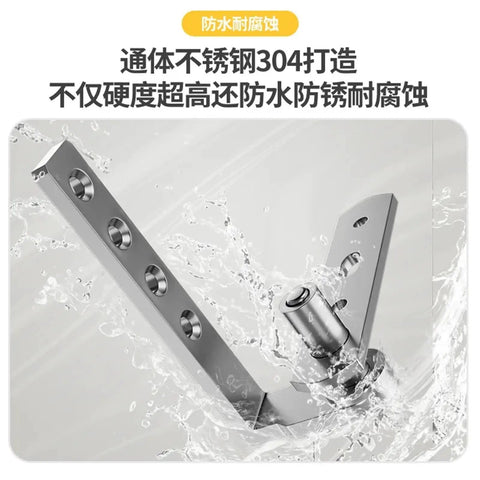 Stainless Steel Pivot Door Hinges Heavy Duty Adjustable Up Down Concealed Locking Plate, showing robust design and water resistance.