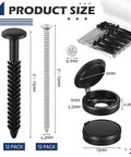 36 Pack Vinyl Shutter Fasteners Featuring Heavy Duty 3 Inch Stainless Steel And Black Plastic Spike Anchors With Secure Caps For Rock Solid Exterior Trim And A Zero Fuss Install, showcasing product size and components.