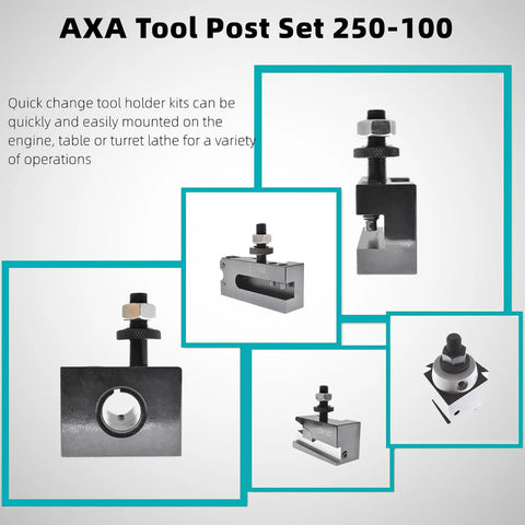 Piston Type Quick Change Tool Post Set For Lathe Six To Twelve Inch Swing Beefed Up Six Piece Kit With Hardened Precision Ground Holders Includes 250-100