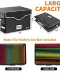 Beefed Up 5200F Fireproof Document Lockbox with Heat Insulation, black, portable file organizer, dimensions 16x12.5x10.5 inches