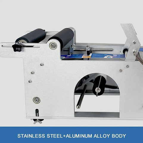 Semi Automatic Label Applicator For Round Bottles, Heavy Duty Bottle Tagger with Stainless Steel and Aluminum Alloy body.
