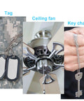Super Long Ceiling Fan Pull Chain Extender 200 Inch Beaded 3.2mm Light Chain Extension in use on ceiling fan