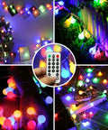 Color Changing Easter Globe String Lights 39.37 Ft With 120 LEDs, 11 Modes, Remote Control And Timer, decor setting displays.