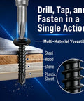 Close-up of 450 Piece Go-To Black Self Drilling Screws Kit With 410 Stainless Steel Assortment No 8 No 10 Truss Head in use