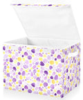 Top Tier Foldable Storage Bin With Sturdy Side Grips For Bedroom Organization Durable Oxford Fabric Collapsible Crate With Snug Flip Lid To Keep Your Room Clutter Free, 16.5x12.6x11.8 inch, colorful design.