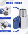 Three Eighths Inch Ball Valve Mini 304 Stainless Steel NPT Female To Male Thread Shut Off Valve With Quarter Turn Operation