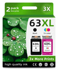 63XL Black And Color Ink Cartridge Combo Pack Easy Swap Replacement For DeskJet And Envy Printers Includes One Black And One Color