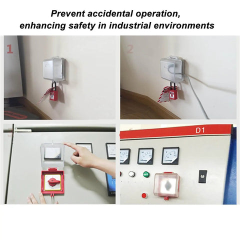 Emergency Stop Button Cover Lockout Box Type Transparent Push Button Switch Protector Workhorse installation on wall and panel