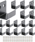 Badass Heavy Duty Thickened Stainless Steel J Hooks And Mirror Brackets Wall Mount Clamps Support Up To 33 Lbs Hang Tile Canvas Or Signage Killer Space Saver with black finish and screws.