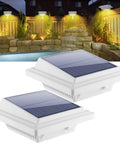 Solar Powered Gutter Lights Outdoor Waterproof Dusk To Dawn 25 LED Deck Fence Wall Stair Step Yard Pathway Lighting 2 Pack